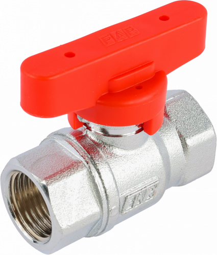 Кран шаровой FAR 1/2", ВР, красн. бабочка, хром